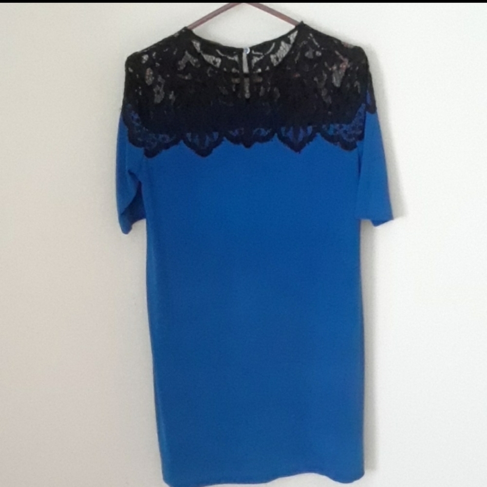 Lovely royal blue and black lace dress